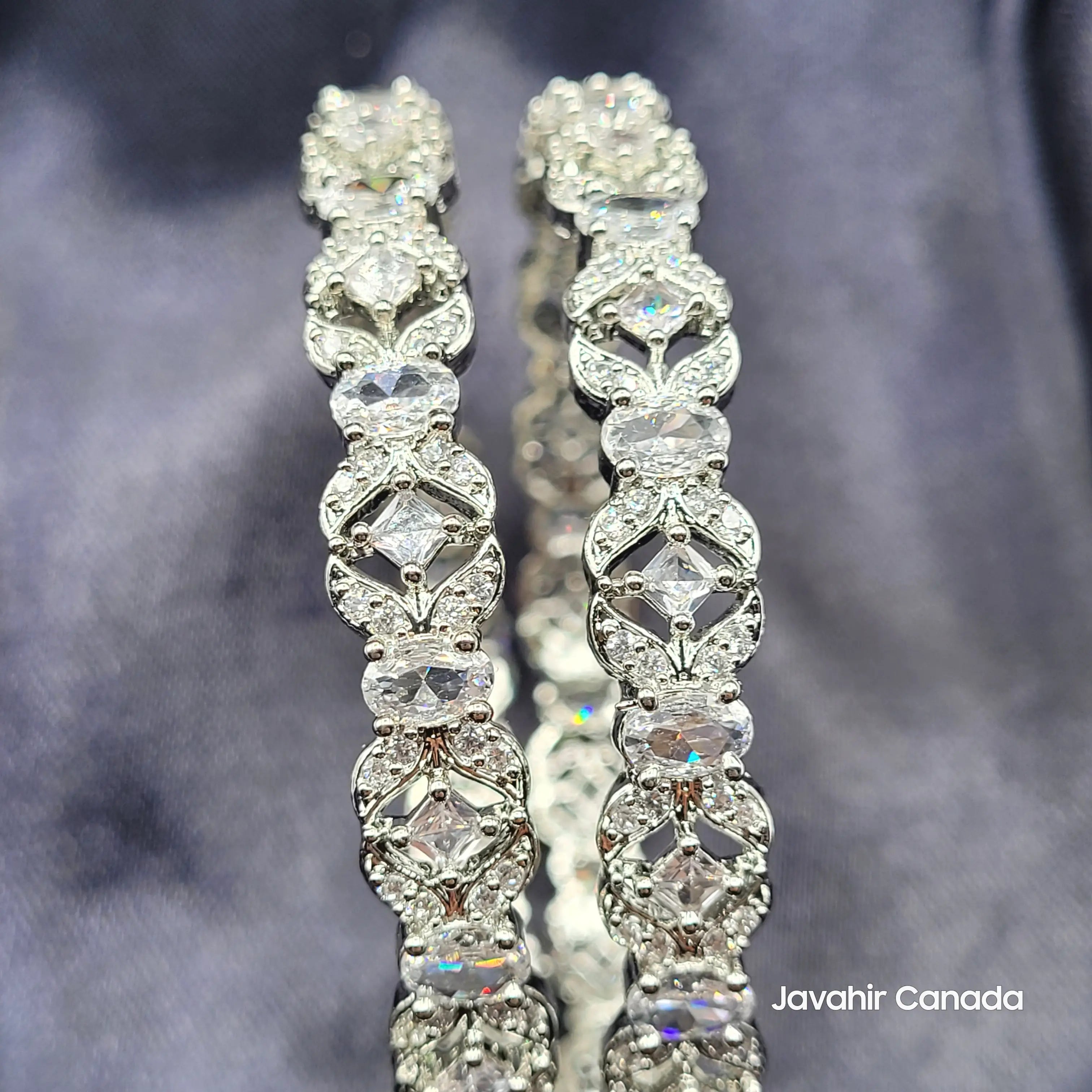 Front View of Silver JV3024 Bangles – Artisan Detailing