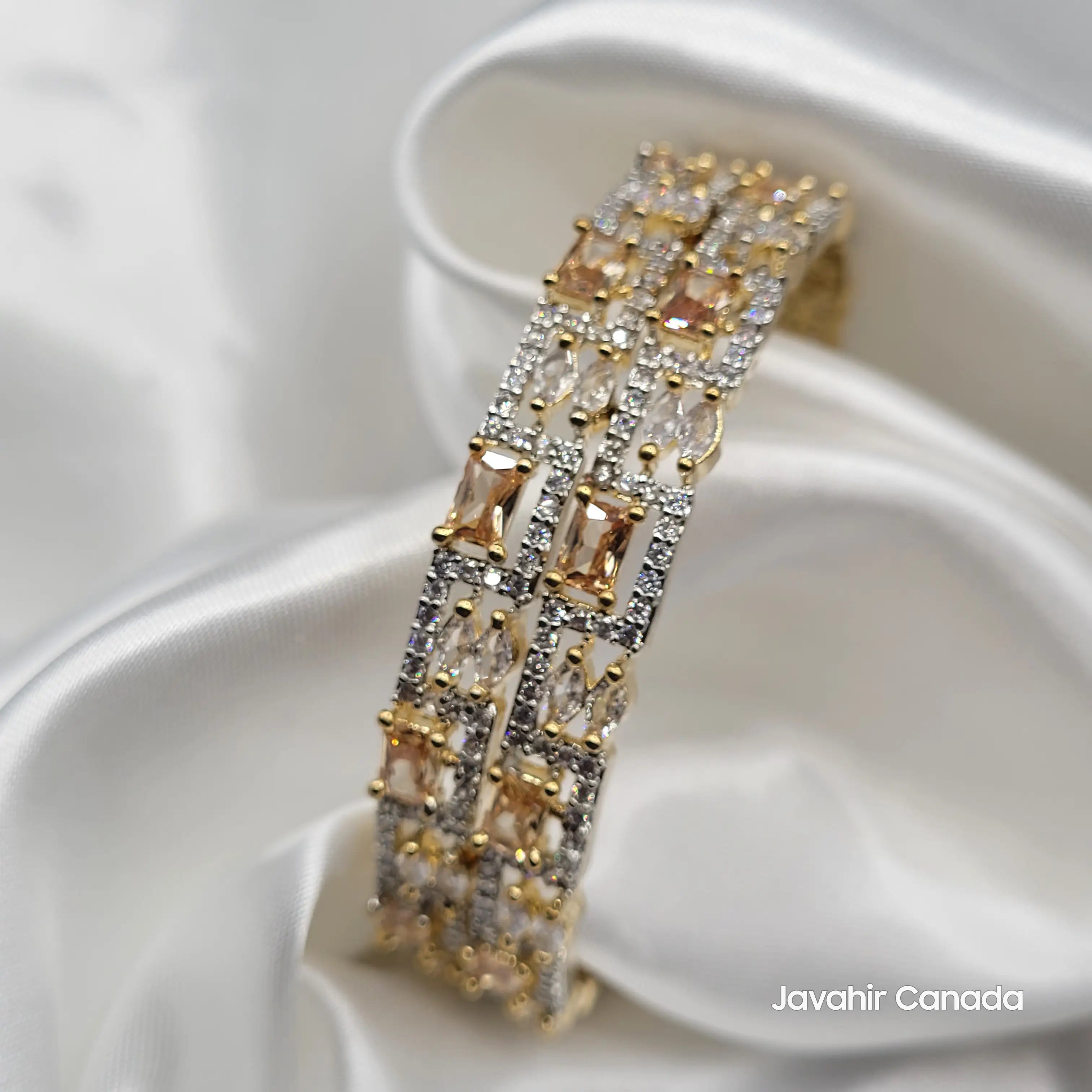 JV3026 Gold Bangles – Top View with Shine and Texture