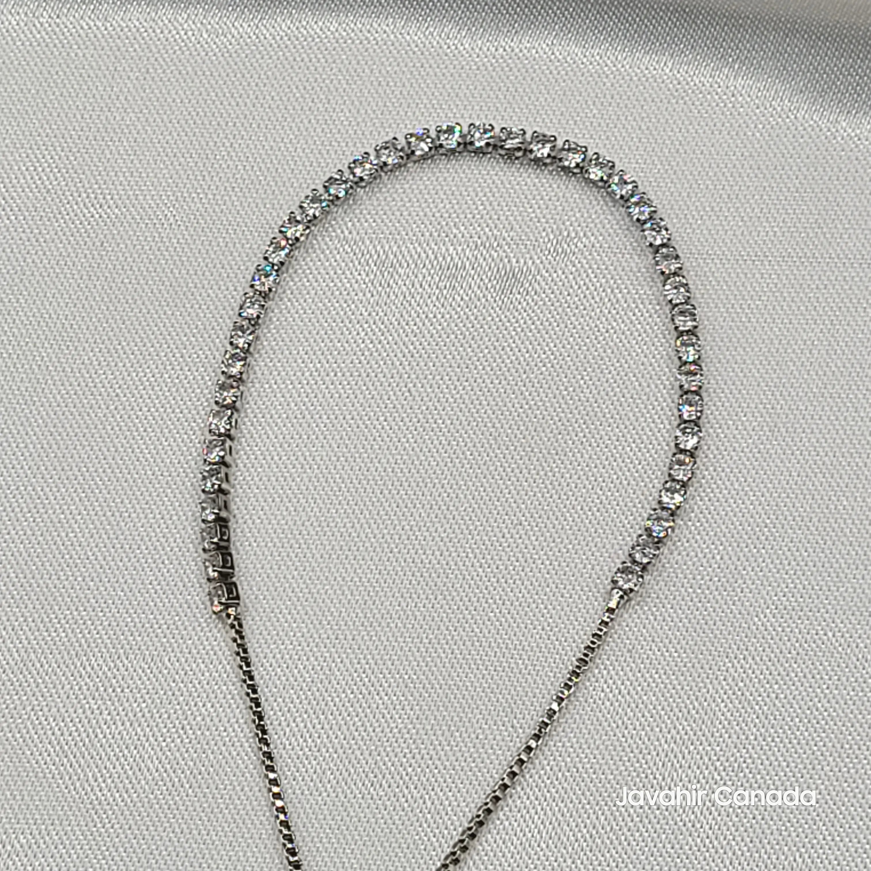 Close-up of JV4020 bracelet showcasing brilliant-cut CZ stones in silver finish