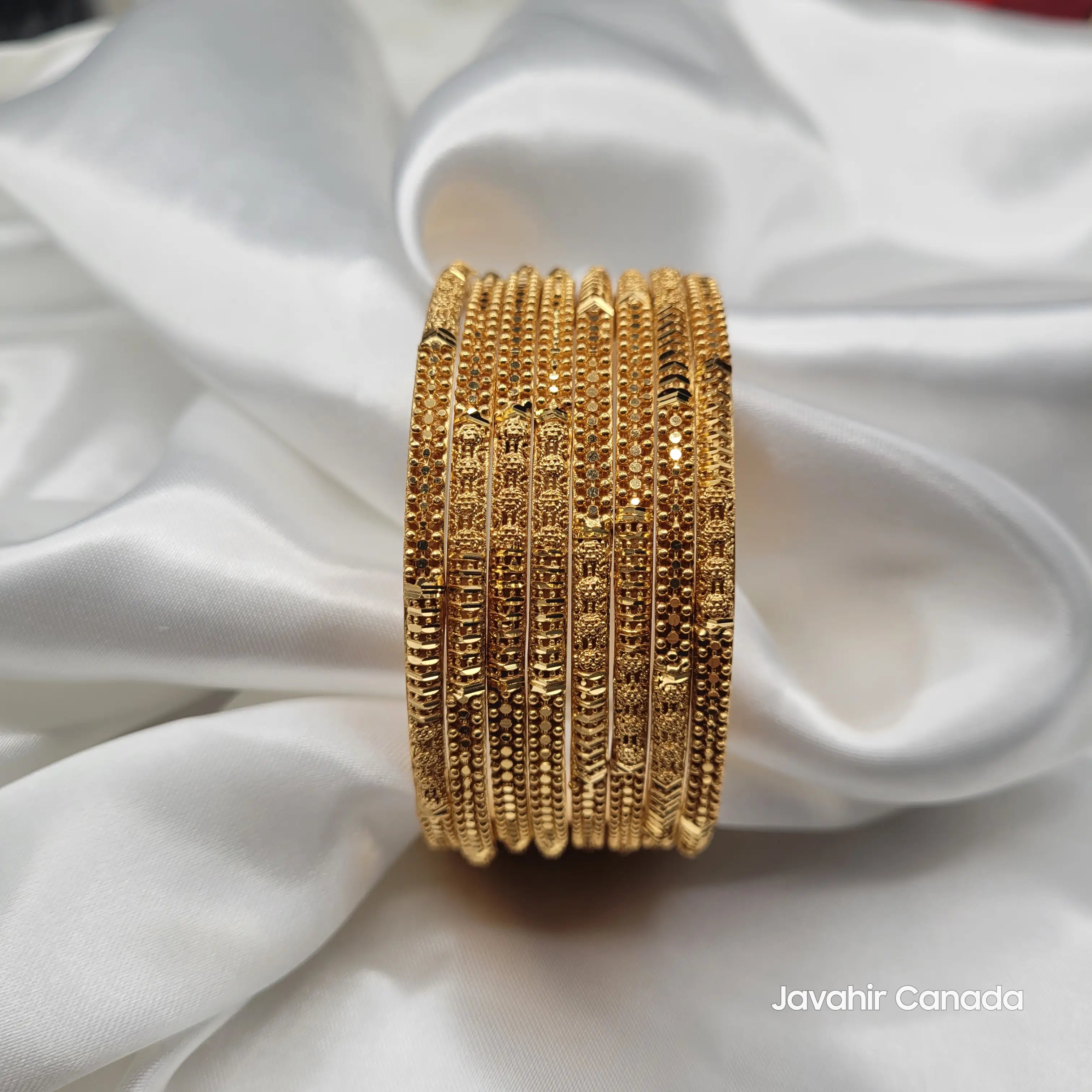 JV3032 set of gold plated bangles with traditional craftsmanship