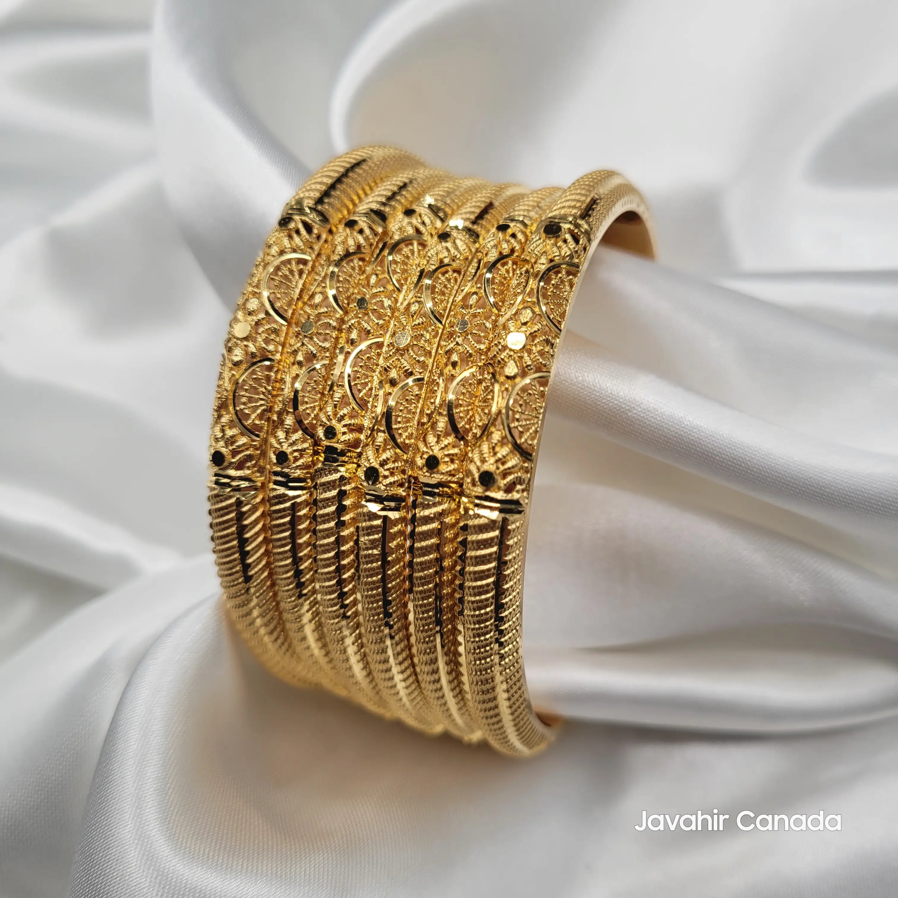 Front view of JV3035 bangles with ornate handcrafted designs