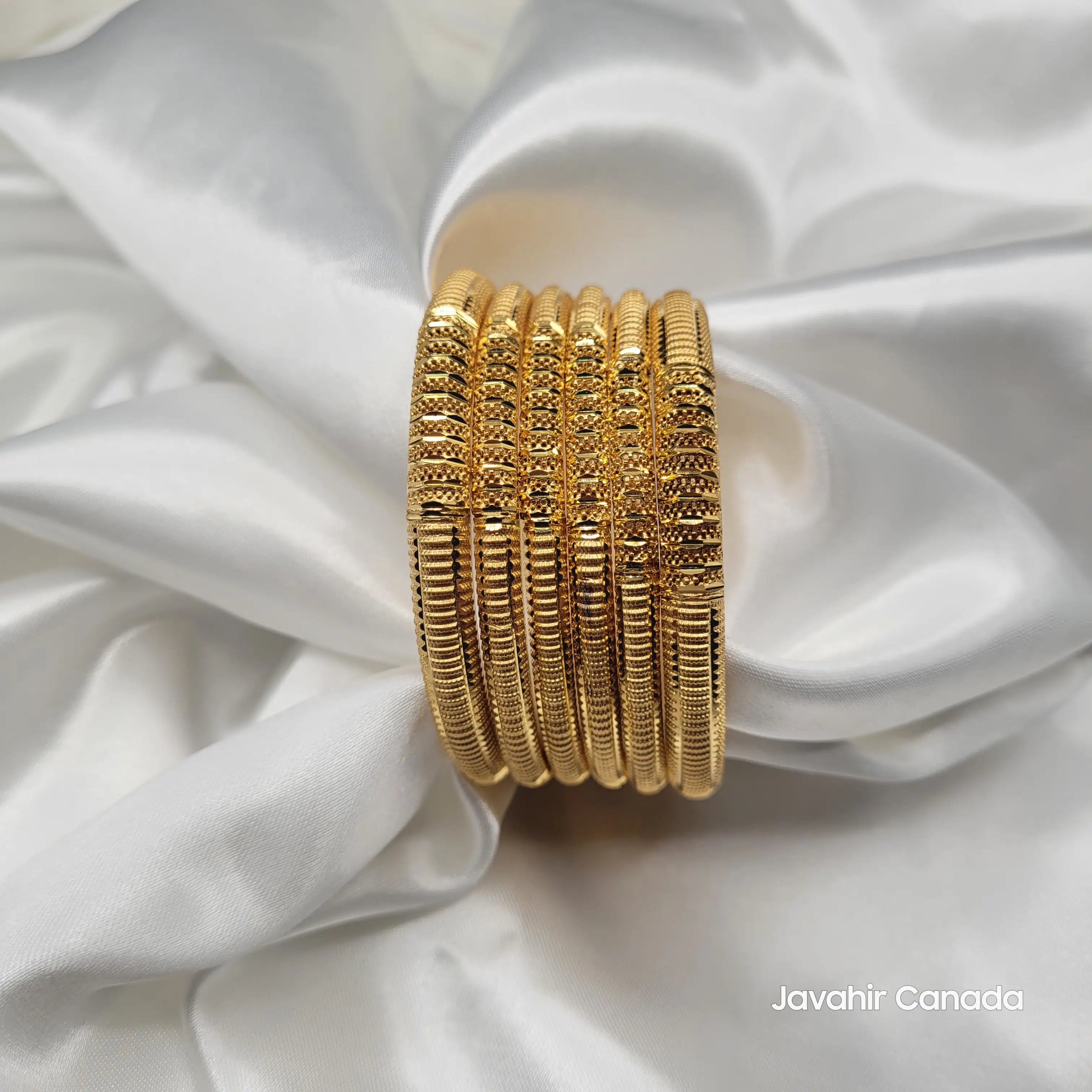 Elegant 22K gold plated bangles set – JV3038 front angle