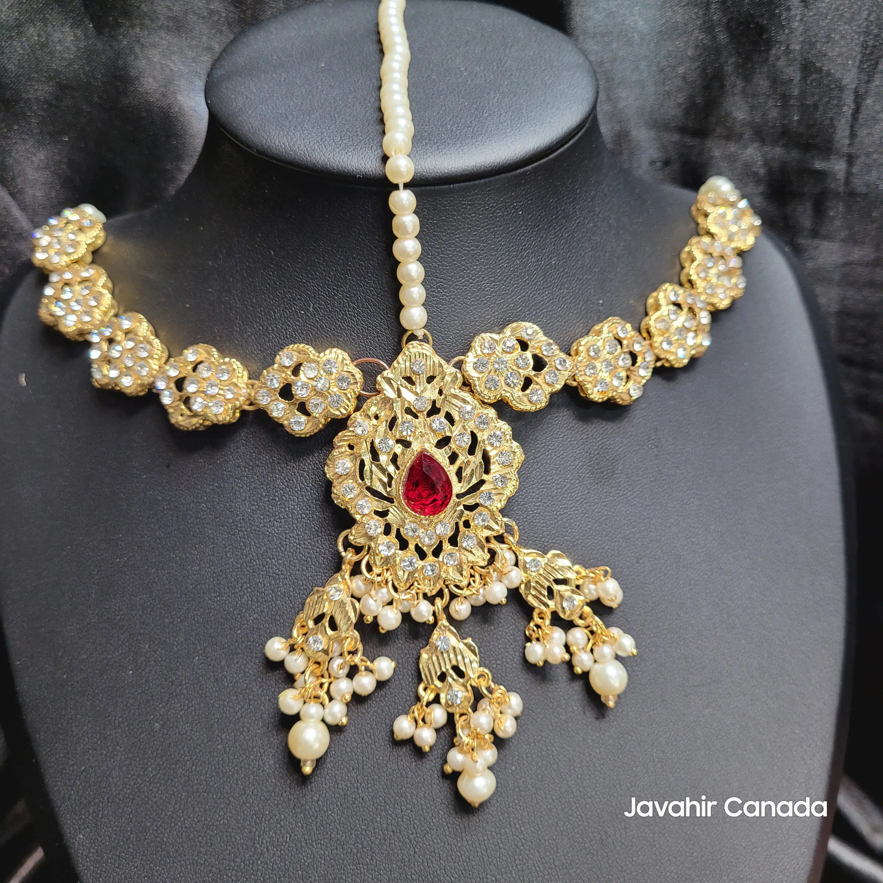 Traditional Indian/Pakistani gold plated bridal Maatha Patti – JV5120