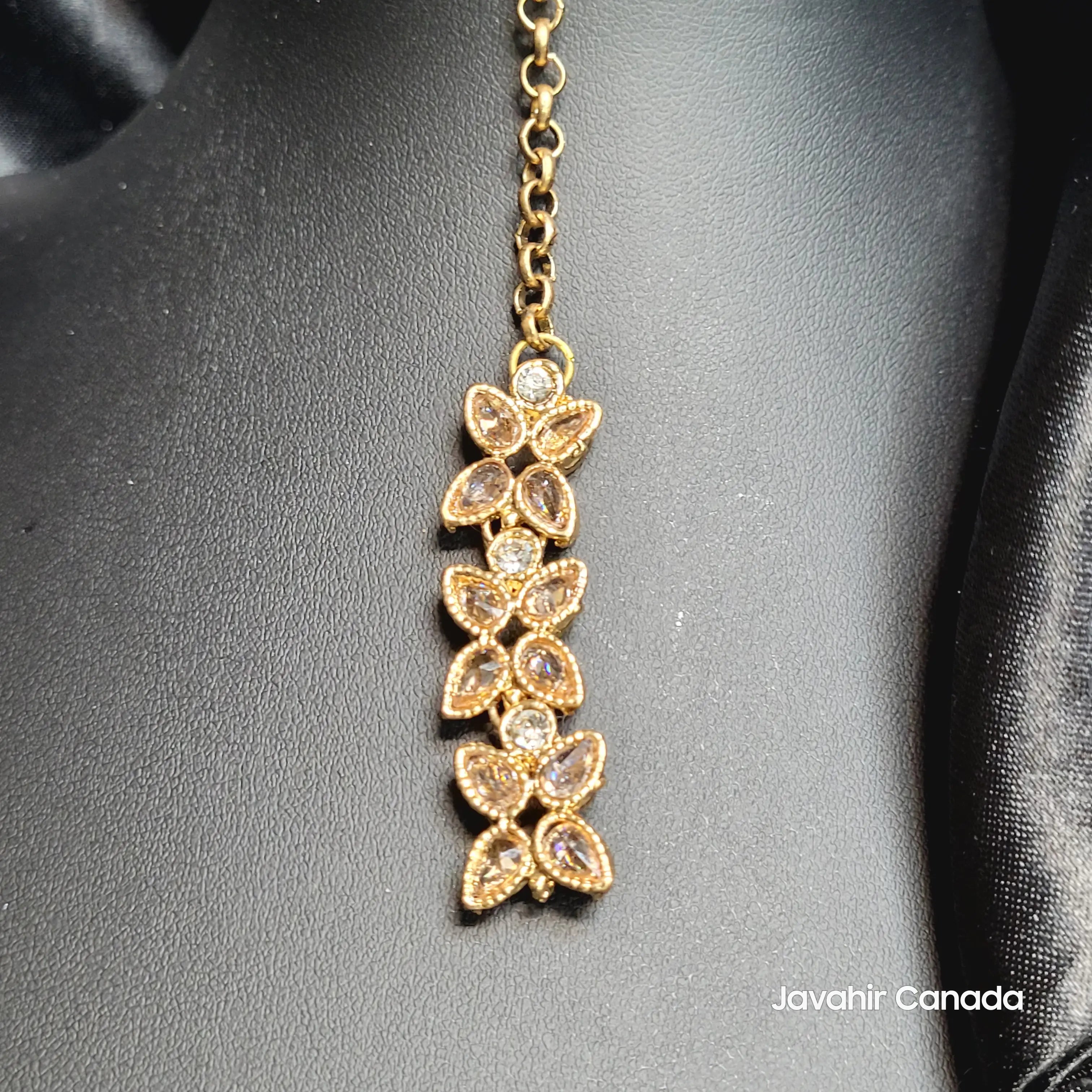 JV5209 floral cluster Teeka with champagne and diamond stones