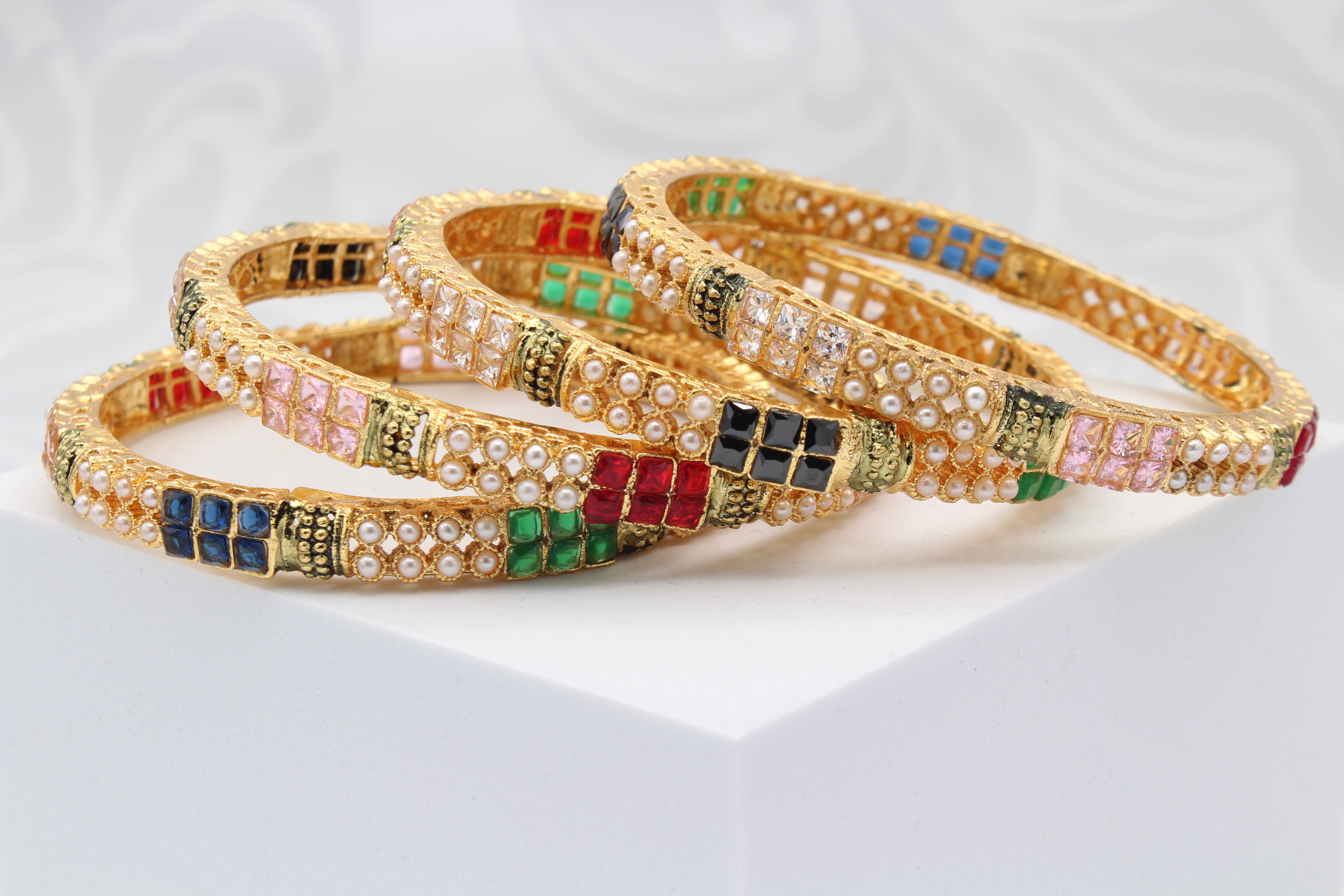 Pearl & Stones Bangles