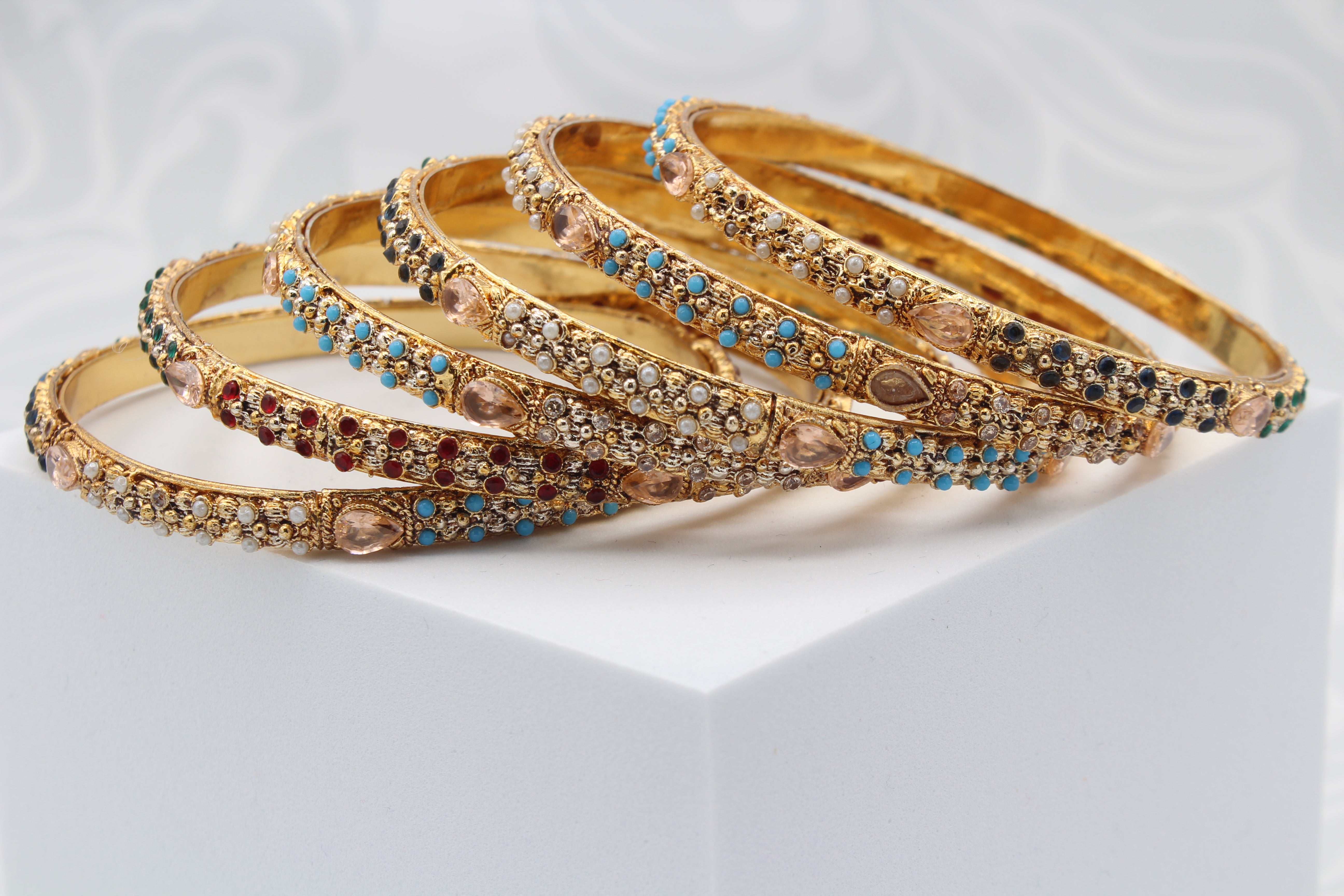 Particolored Dotted Bangles