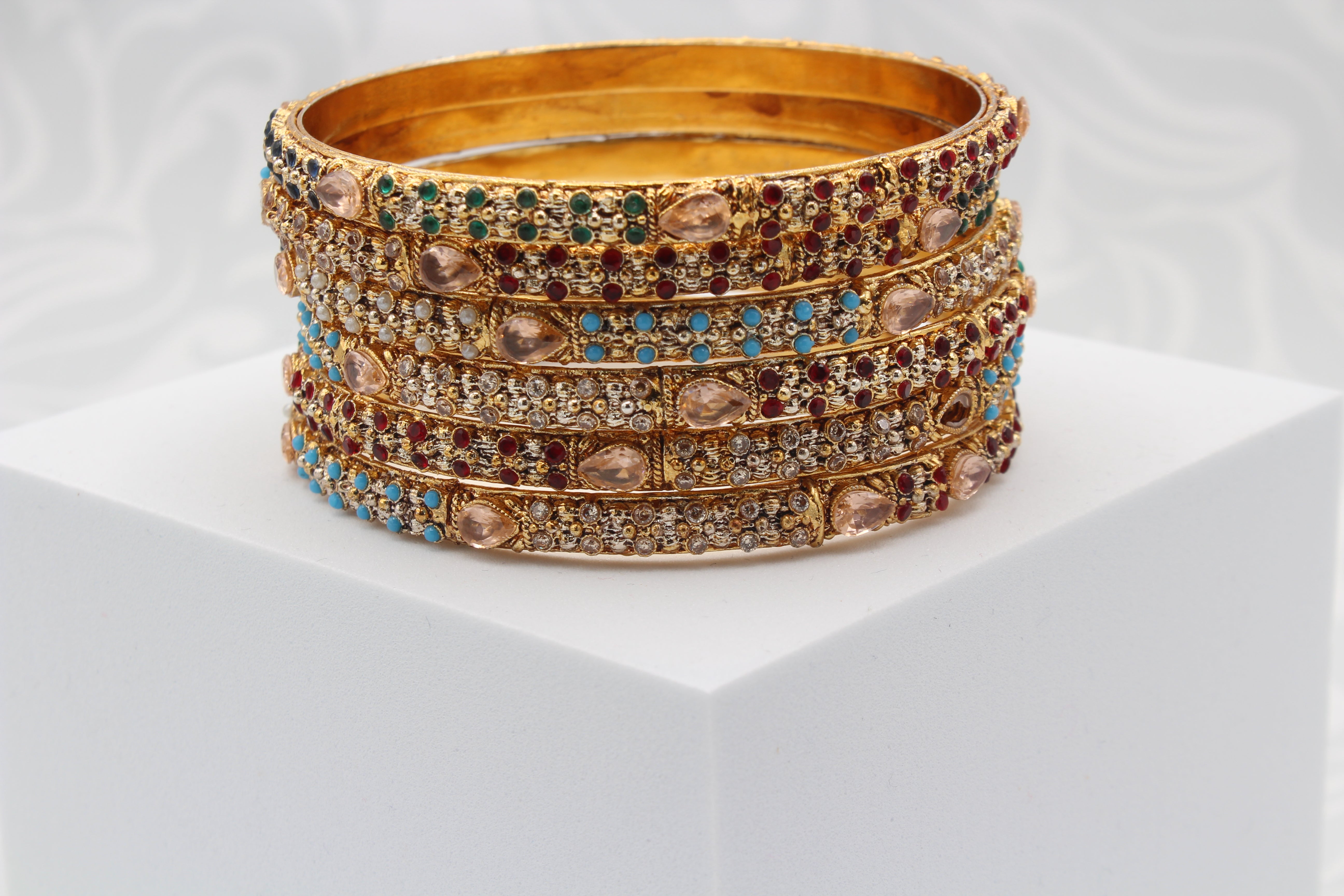 Particolored Dotted Bangles